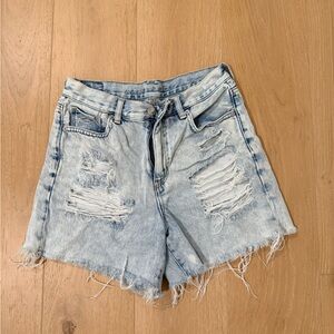 American Eagle Outfitters Light Blue Ripped Jean Shorts